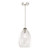 Valora Pendant Polished Nickel and Ribbed Glass