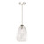 Valora Pendant Polished Nickel and Ribbed Glass