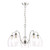 Valora 5 Light Pendant Polished Nickel and Ribbed Glass