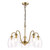 Valora 5 Light Pendant Antique Bronze and Ribbed Glass