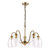 Valora 5 Light Pendant Antique Bronze and Ribbed Glass