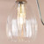 Valora 3 Light Semi-Flush Polished Nickel and Ribbed Glass