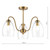 Valora 3 Light Semi-Flush Antique Bronze and Ribbed Glass