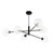 Vignette 6 Light Pendant Matt Black With Clear Hammered Glass
