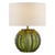 Zorin Table Lamp Green Glass and Antique Brass With Linen Shade