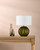 Zorin Table Lamp Green Glass and Antique Brass With Linen Shade