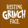 Wood Sign: Resting Grinch Face.