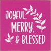 Joyful, Merry & Blessed Wood Christmas Sign for Decor & Gifting | Sawdust City