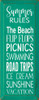 Wood Sign - Summer Rules - The Beach, Flip Flops...