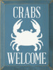 Wood Sign - Crabs Welcome (vertical)