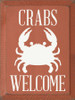 Wood Sign - Crabs Welcome (vertical)