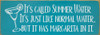It's called Summer Water. It's just like normal water, but it has margarita in it. | Sawdust City Funny Signs
