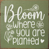 Bloom where you are planted...Inspirational Wood Sign | Sawdust City Signs