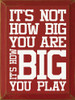 It's not how big you are, it's how big you play | Sawdust City