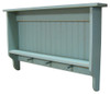 Solid Wood Wall Shelf with Pegs | Shown in Old Sea Blue