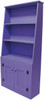 Cantback hutch in Solid Purple with beadboard doors (with braces for splitting into 3 parts for shipping.)