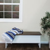 4 ft. Wood Storage Bench | Large Indoor Storage Bench | Shown in Solid Cottage White & Walnut Top