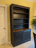 Large Display Hutch in Old Black w/ Walnut/Poly countertop 