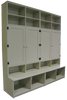 CUSTOM - Locker Cabinets on Benches | Custom Pine Storage Bench Lockers | Sawdust City Custom Furniture