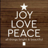 Joy Love Peace (tree shape)| Christmas Wood  Signs | Sawdust City Wood Signs