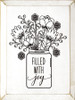 Filled With Joy Vase |Wood Garden Sign | Sawdust City Wood Signs
