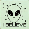 I believe (Alien)|Wood Sign with Alien | Sawdust City Wood Signs Wholesale