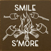 Smile S'more | Shown in Brown with Cottage White | Wooden Campfire Signs | Sawdust City Wood Signs