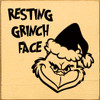 Resting Grinch Face | Shown in Baby Tangerine with Black | Wooden Christmas Signs  | Sawdust City Wood Signs