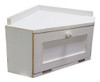 Corner Bread Box in Old Cottage White - Shaker Door |  Solid Wood Counter Top Bread Box | Sawdust City LLC