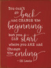 You Can't Go Back And Change The Beginning, But You Can Start Where You Are and Change The Ending - CS Lewis -