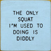 The Only Squat I'm Used to Doing Is Diddly | Funny Wood Signs | Sawdust City Wood Signs