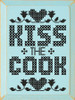 Kiss The Cook (Simple Stitch) | Wooden Signs for your Kitchen | Sawdust City Wood Signs