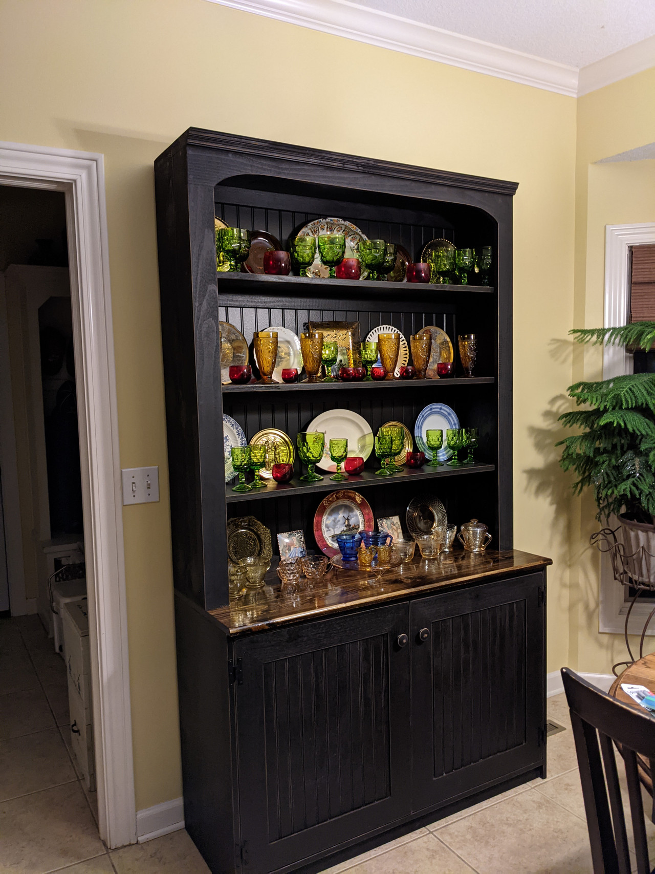 CUSTOM Display Hutch with arched frame Custom Pine Hutch Sawdust