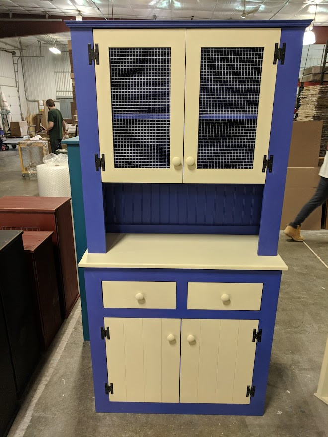 CUSTOM TwoToned Kitchen Hutch w/ Drawers Sawdust City Custom Furniture