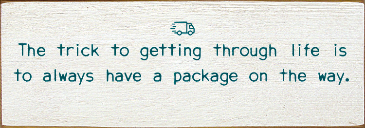 Wood Wall Sign: the trick to getting through life is | Funny