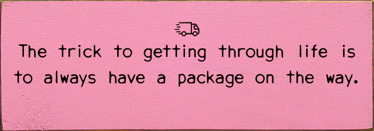 Wood Wall Sign: the trick to getting through life is | Funny