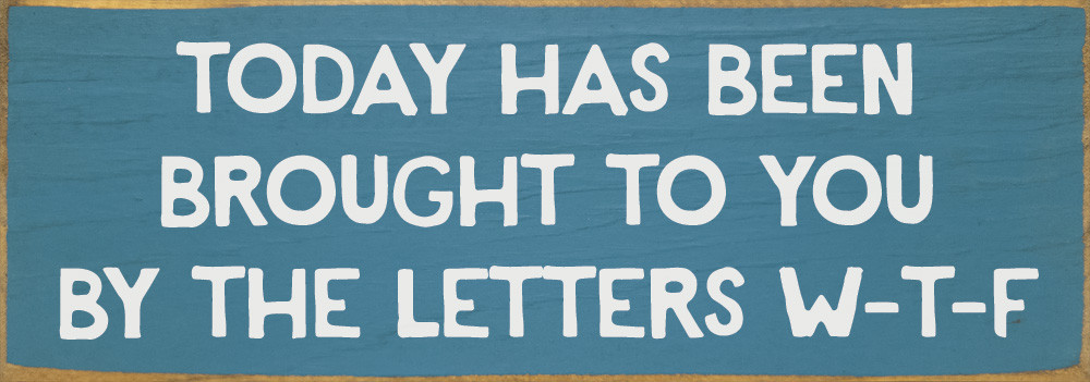 Today has been brought to you by the letters W-T-F | Sawdust City