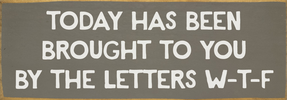 Today has been brought to you by the letters W-T-F | Sawdust City