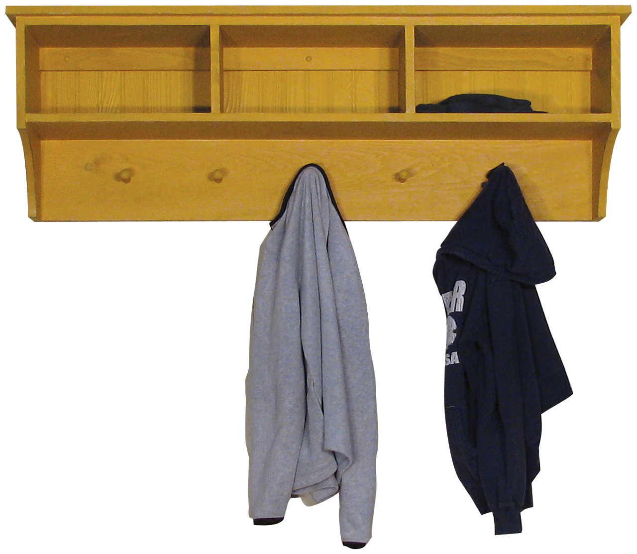 Storage Shelf with Cubbies and pegs Wooden Wall Shelves with Pegs