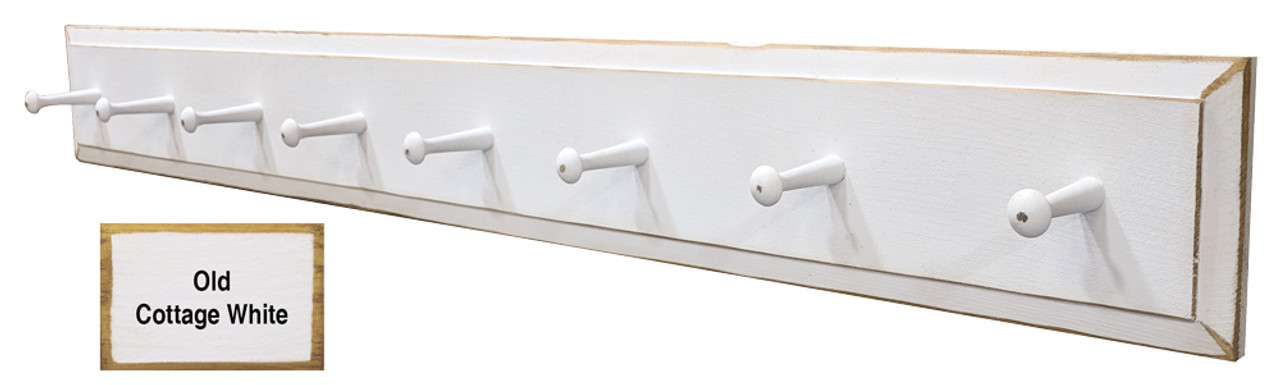 Peg Rack 4' Long | Wood Rack with Eight Pegs | Sawdust City LLC