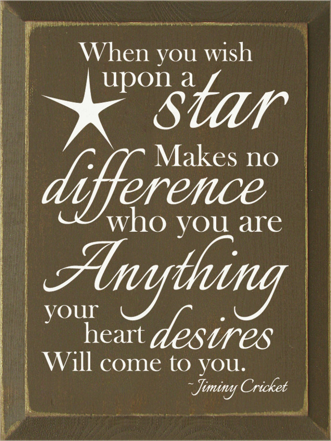 When you wish upon a starÂ… - Jiminy Cricket |Wood Sign with