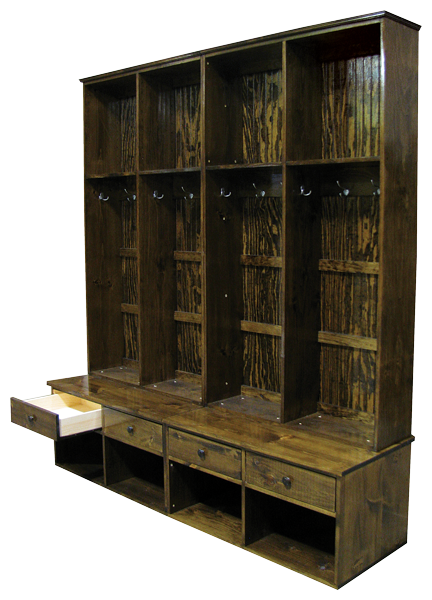 CUSTOM - Lockers With Bench Drawers | Custom Wood Bench | Sawdust City ...