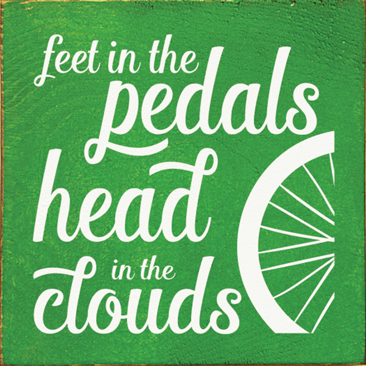 Feet in the pedals, head in the clouds |Bicycle Art | Sawdust City Wood  Signs