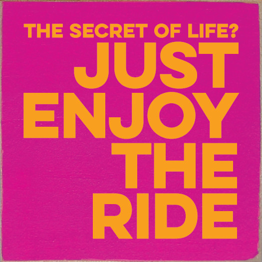 The Secret of Life? Just Enjoy The Ride Inspirational Wood Signs