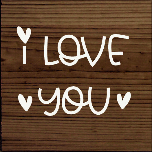 I Love You (Hearts)|Wooden Love Sign| Sawdust City Wood Signs