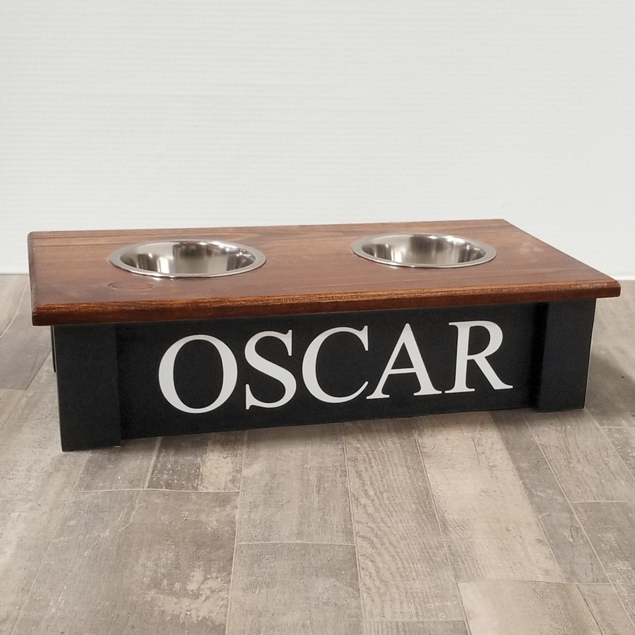 Dog Bowl Stand With Storage Perfect for Two Large Dogs. Rustic 