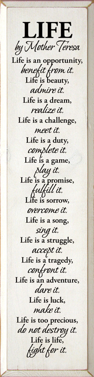 Mother Teresa quote: Life is a game, play it Life is too precious