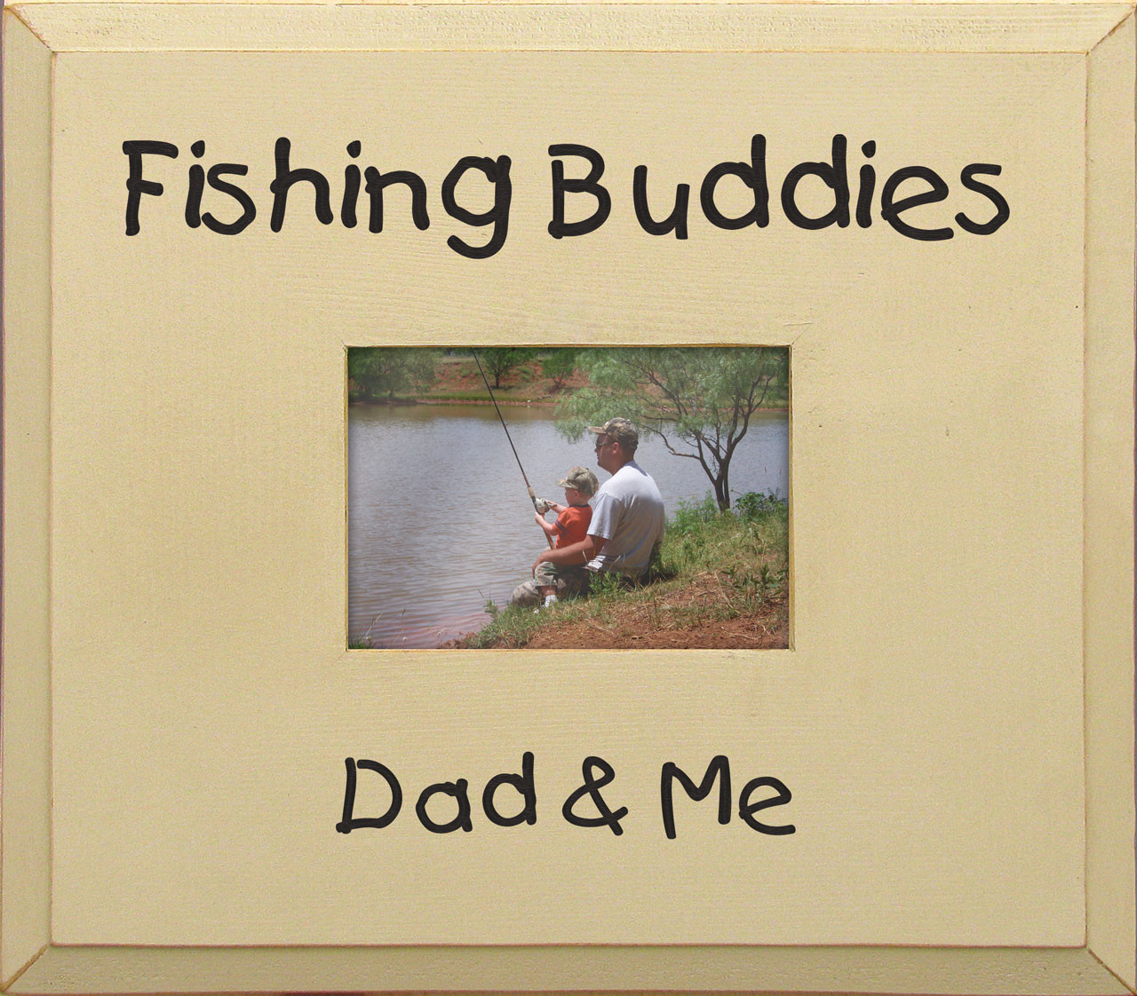 Fishing Buddies Picture Frame Fishing Buddies Dad & Me Sawdust City LLC