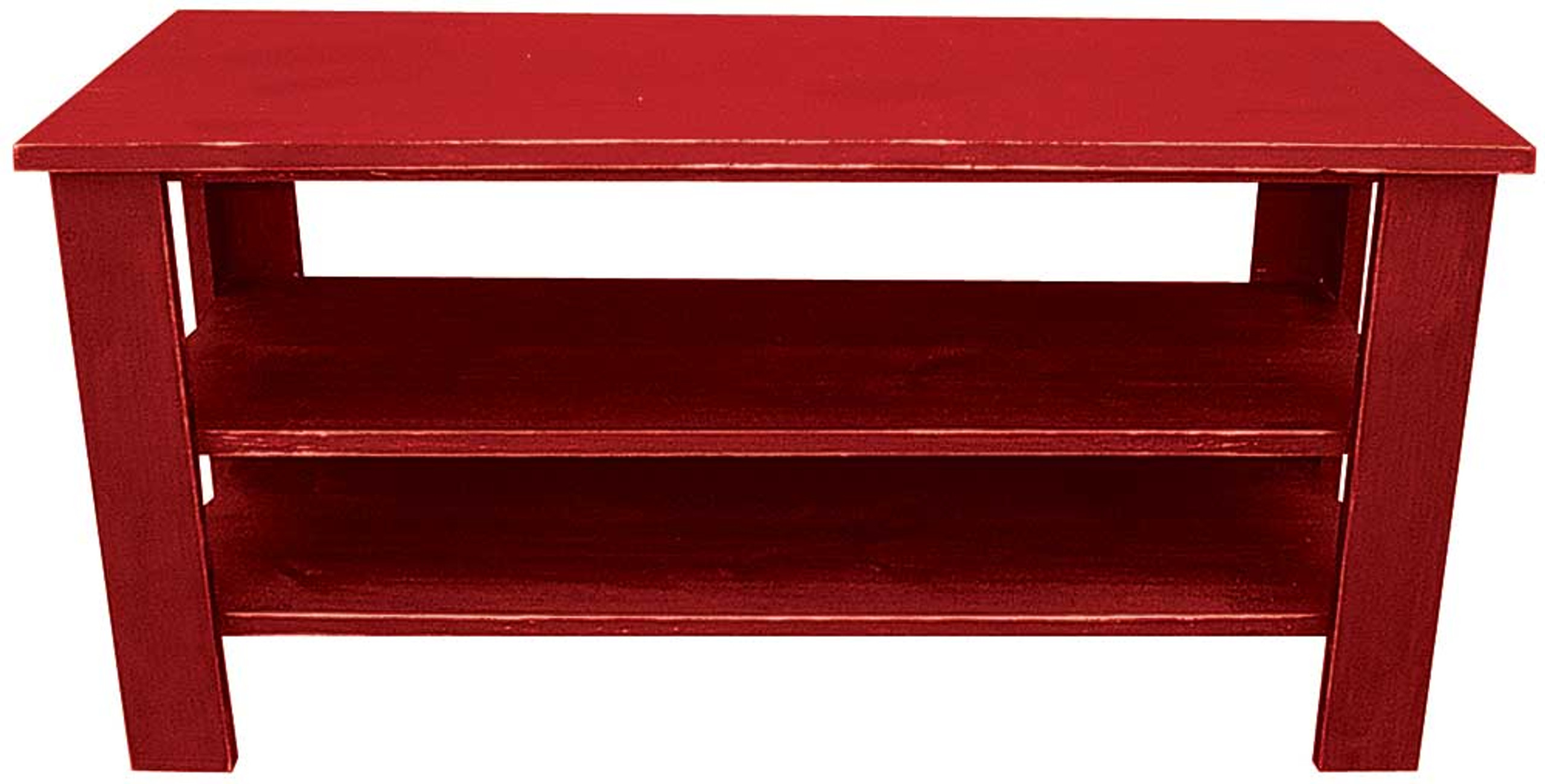 Coffee Table with Shelves Wood Living Room Furniture Sawdust City LLC