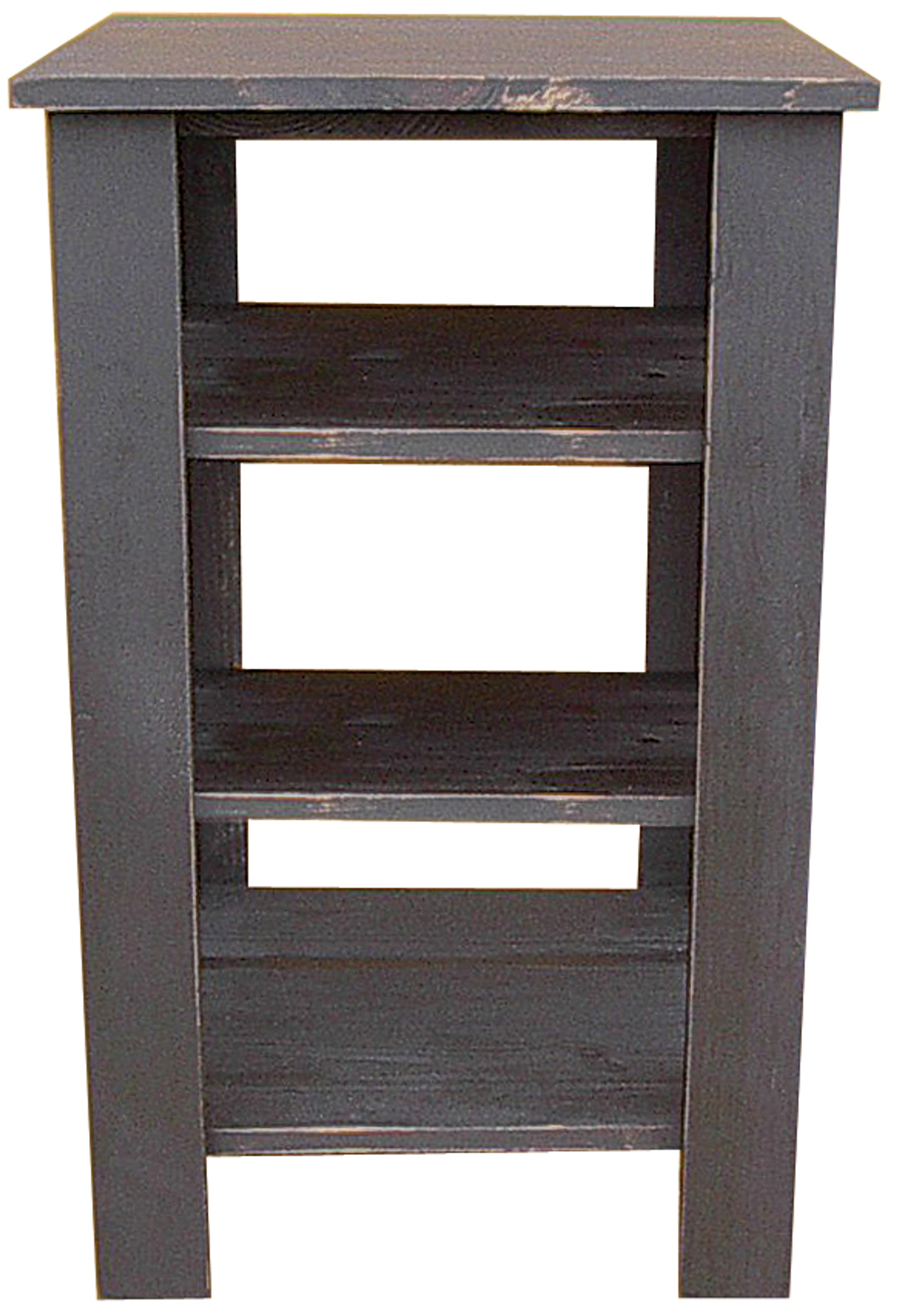 Tall End Table with Shelves Wood Living Room Furniture Sawdust City LLC